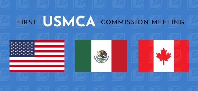 American, Mexican and Canadian Flags